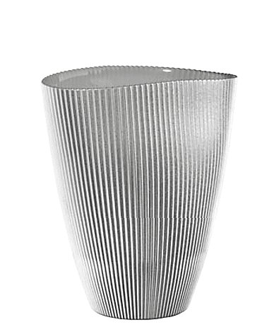 Váza BURA perleťovo sivá oválna s ryhovaním H24 cm
