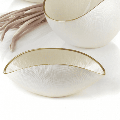 Misa BURA biela perla / zlatá linka 38x11 cm