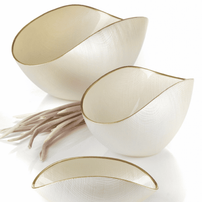 Misa BURA biela perla / zlatá linka 28x14 cm