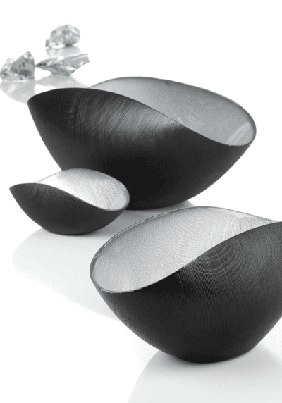 Misa BURA čierna matná / strieborná 28x14 cm