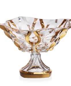 Krištálová miska na nohe Samboa gold 30,5 cm