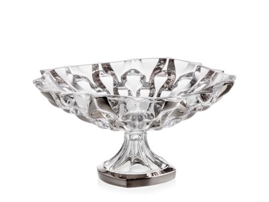 Krištálová miska na nohe Samboa platinum 35 cm