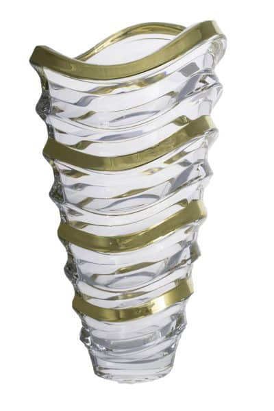 Krištáľová váza Vavea light gold 34 cm