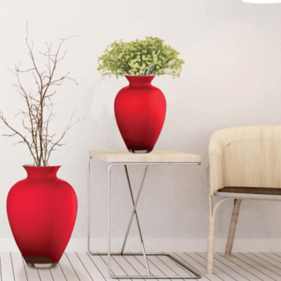 Váza AURORITA opálovo červená H38,5 cm
