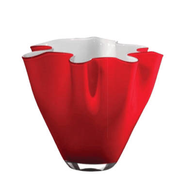 Váza WAIVA opálovo biela červená D28 cm H24 cm