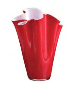 Váza WAIVA opálovo biela červená H30 cm