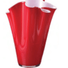 Váza WAIVA opálovo biela červená H40 cm