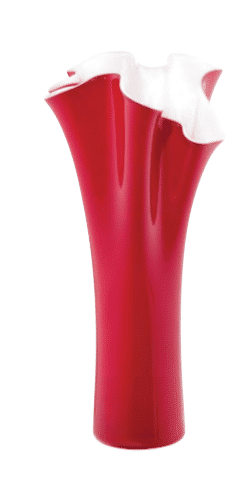 Váza WAIVA opálovo biela červená H75 cm