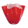 Váza WAIVA opálovo biela červená H13 cm