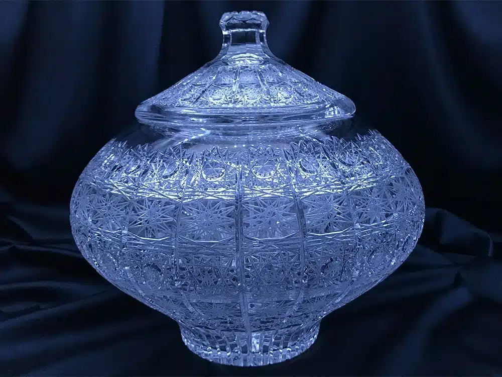 Krištáľová brúsená misa bowle s naberačkou