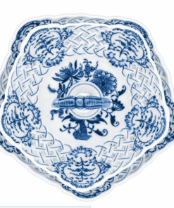 Cibulák – Etažér 2-dielny 5-hranný 19 cm / 24 cm – originálny cibuľový porcelán 1. akosť