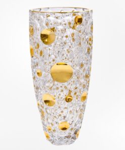 Krištáľová váza Lisa vase zlatá 35 cm