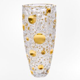 Krištáľová váza Lisa vase zlatá 35 cm