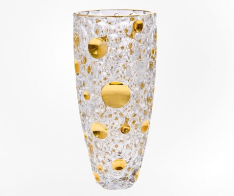 Krištáľová váza Lisa vase zlatá 35 cm