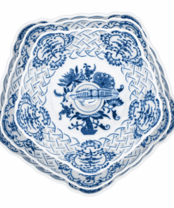 Cibulák – Etažér 3-dielny 5-hranný 19/24/28 cm – originál cibuľový porcelán 1. akosť