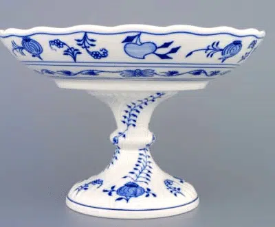 Cibulák – Misa kompótová na nohe 24 cm – originál cibuľový porcelán 1. akosť
