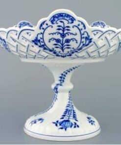 Cibulák – Misa 5-hranná 28 cm na ozdobnej nohe – originálny cibuľový porcelán 1. akosť