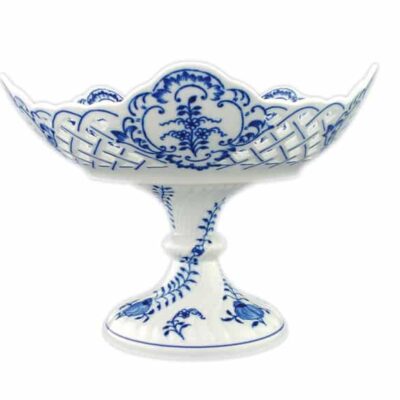 Cibulák – Misa 5-hr. 24 cm na ozdobnej nohe 24 cm – originál cibuľový porcelán 1. akosť