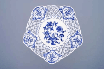 Cibulák – Misa 5-hr. 24 cm na ozdobnej nohe 24 cm – originál cibuľový porcelán 1. akosť