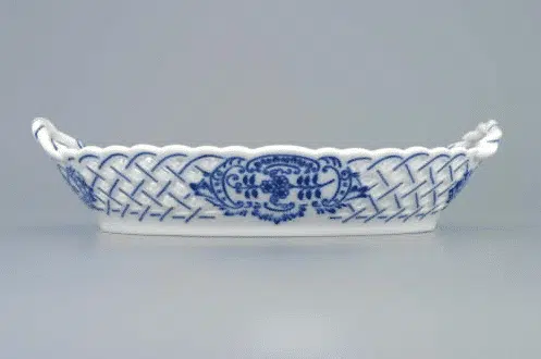 Cibulák – Košík prelamovaný 18.5 cm – originál cibuľový porcelán 1. akosť
