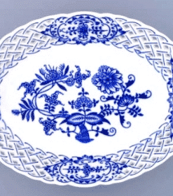 Cibulák – Košík prelamovaný 24 cm – originál cibuľový porcelán 1. akosť