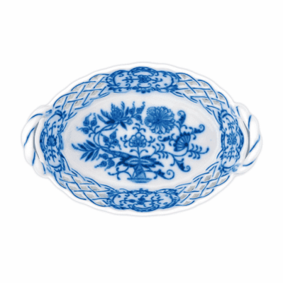 Cibulák – Košík prelamovaný 11 cm – originál cibuľový porcelán 1. akosť