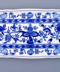 Cibulák – Podnos 4-hranný 33×16 cm – originál cibuľový porcelán 1. akosť