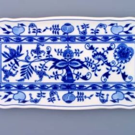 Cibulák – Podnos 4-hranný 33×16 cm – originál cibuľový porcelán 1. akosť