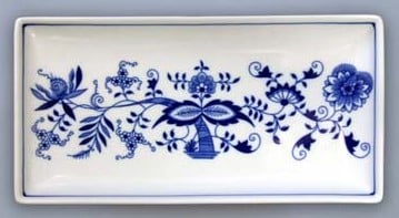 Cibulák – Podnos na ryby 12,7 x 24,7 cm – originálny cibuľový porcelán 1. akosť