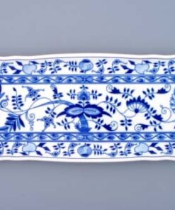 Cibulák – Podnos 4-hranný 45×16 cm – originál cibuľový porcelán I. akosť