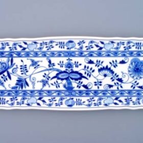 Cibulák – Podnos 4-hranný 45×16 cm – originál cibuľový porcelán I. akosť