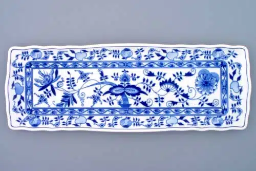 Cibulák – Podnos 4-hranný 45×16 cm – originál cibuľový porcelán I. akosť