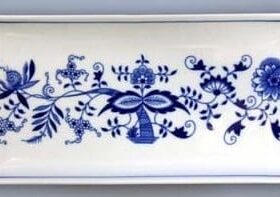 Cibulák – Podnos na ryby 12,7 x 24,7 cm – originálny cibuľový porcelán 1. akosť