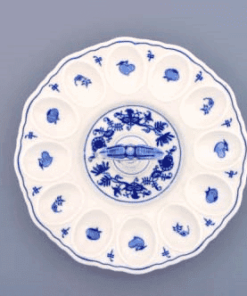 Cibulák – Podnos na vajíčka s rukoväťou – originálny cibuľový porcelán 1. akosť