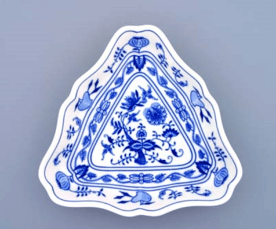 Cibulák – Misa šalátová 3-hranná 24 cm – originálny cibuľový porcelán 1. akosť