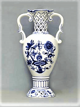 Cibulák – Váza prelamovaná 30 cm – originál cibuľový porcelán 1. akosť
