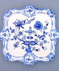 Cibulák – Podnos reliéfny s uškami 35 x 35 cm – originálny cibuľový porcelán 1. akosť