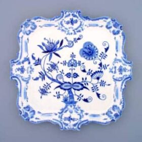 Cibulák – Podnos reliéfny s uškami 35 x 35 cm – originálny cibuľový porcelán 1. akosť