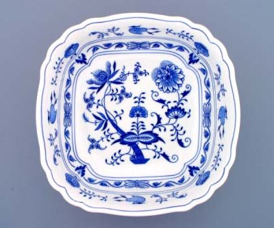 Cibulák – Misa šalátová 4-hranná 26 cm – originálny cibuľový porcelán 1. akosť