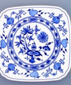 Cibulák – Tanier štvorhranný 21 cm – originálny cibuľový porcelán 1. akosť