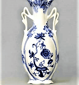 Cibulák – Váza secesná 20,5 cm – originál cibuľový porcelán 1. akosť