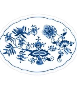 Cibulák – Podnos oválny na nožičkách 24,5 cm – originálny cibuľový porcelán 1. akosť
