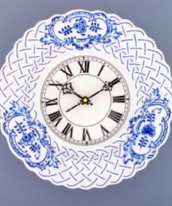 Cibulák – Hodiny reliéfne 27 cm – originál cibuľový porcelán 1. akosť