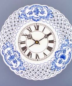 Cibulák – Hodiny prelamované 27 cm – originálny cibuľový porcelán 1. akosť