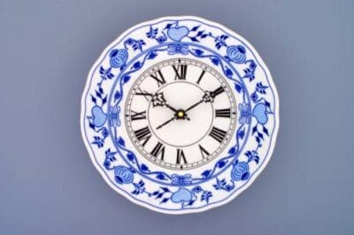 Cibulák – Hodiny plné 24 cm – originál cibuľový porcelán 1. akosť