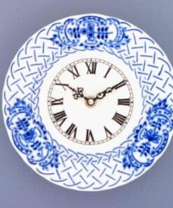 Cibulák – Hodiny reliéfne 18 cm – originál cibuľový porcelán 1. akosť