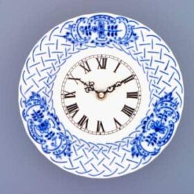 Cibulák – Hodiny reliéfne 18 cm – originál cibuľový porcelán 1. akosť