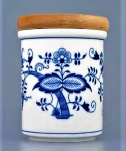 Cibulák – Dóza s dreveným uzáverom 0,4 l – originálny cibuľový porcelán 1. akosť