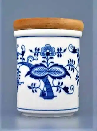 Cibulák – Dóza s dreveným uzáverom 0,4 l – originálny cibuľový porcelán 1. akosť