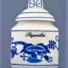 Cibulák – Korenička s viečkom + nápis – originálny cibuľový porcelán 1. akosť